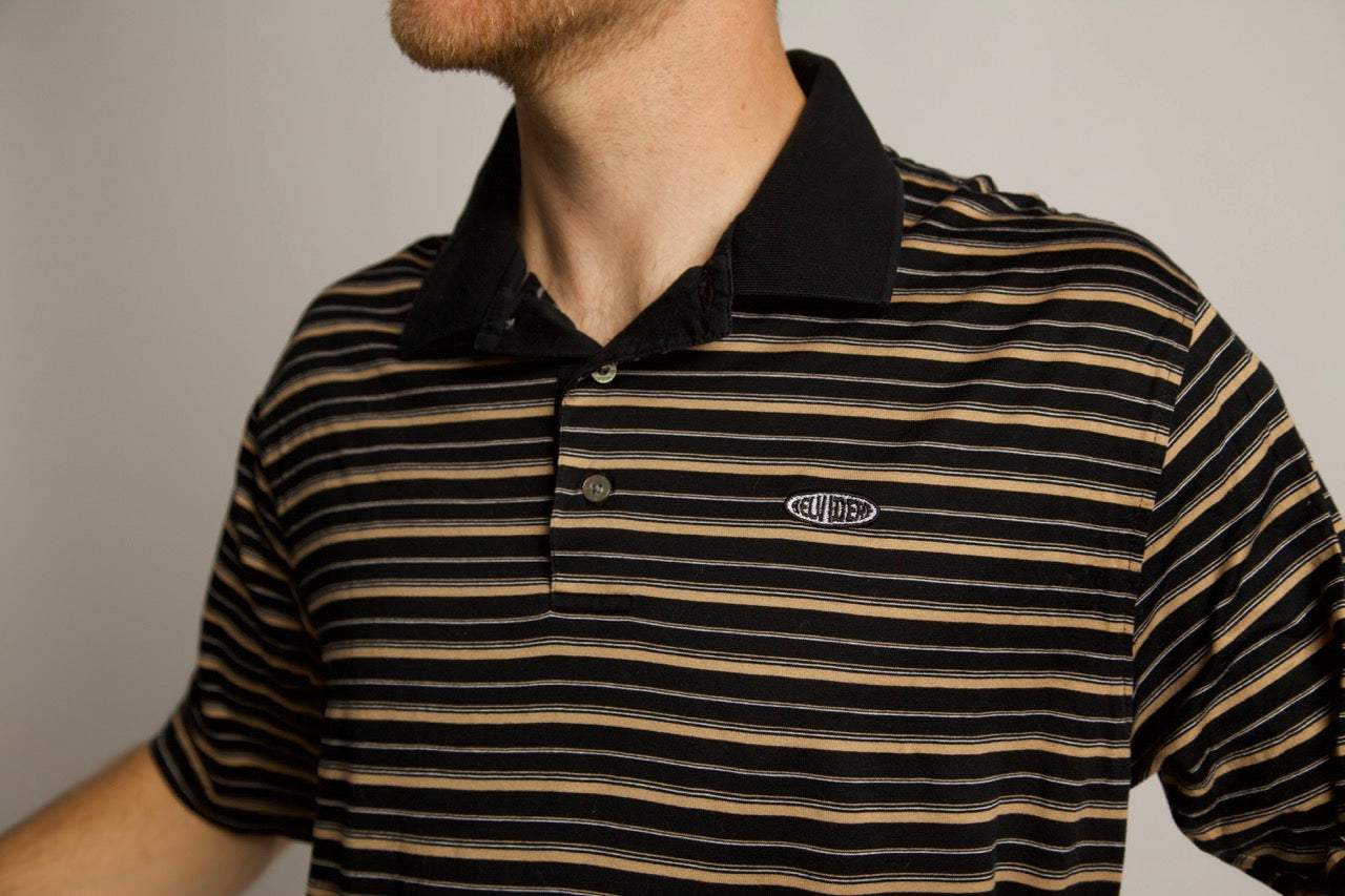 Black & Yellow Striped Polo